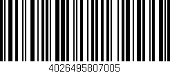 Código de barras (EAN, GTIN, SKU, ISBN): '4026495807005'