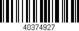 Código de barras (EAN, GTIN, SKU, ISBN): '40374927'