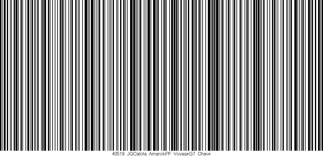 Código de barras (EAN, GTIN, SKU, ISBN): '40519_JGCalota_AmarokPF_VoyageG7_Chave'
