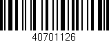 Código de barras (EAN, GTIN, SKU, ISBN): '40701126'