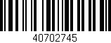 Código de barras (EAN, GTIN, SKU, ISBN): '40702745'