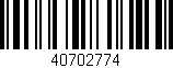 Código de barras (EAN, GTIN, SKU, ISBN): '40702774'