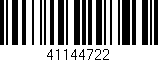Código de barras (EAN, GTIN, SKU, ISBN): '41144722'