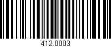 Código de barras (EAN, GTIN, SKU, ISBN): '412.0003'
