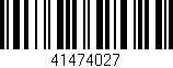 Código de barras (EAN, GTIN, SKU, ISBN): '41474027'