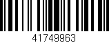Código de barras (EAN, GTIN, SKU, ISBN): '41749963'
