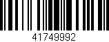 Código de barras (EAN, GTIN, SKU, ISBN): '41749992'