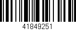 Código de barras (EAN, GTIN, SKU, ISBN): '41849251'