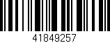 Código de barras (EAN, GTIN, SKU, ISBN): '41849257'