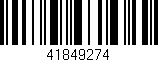Código de barras (EAN, GTIN, SKU, ISBN): '41849274'