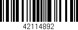 Código de barras (EAN, GTIN, SKU, ISBN): '42114892'