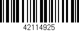 Código de barras (EAN, GTIN, SKU, ISBN): '42114925'