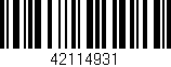 Código de barras (EAN, GTIN, SKU, ISBN): '42114931'