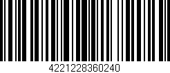 Código de barras (EAN, GTIN, SKU, ISBN): '4221228360240'