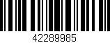 Código de barras (EAN, GTIN, SKU, ISBN): '42289985'