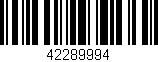 Código de barras (EAN, GTIN, SKU, ISBN): '42289994'