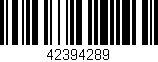 Código de barras (EAN, GTIN, SKU, ISBN): '42394289'