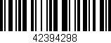 Código de barras (EAN, GTIN, SKU, ISBN): '42394298'