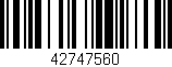 Código de barras (EAN, GTIN, SKU, ISBN): '42747560'