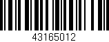 Código de barras (EAN, GTIN, SKU, ISBN): '43165012'