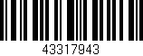 Código de barras (EAN, GTIN, SKU, ISBN): '43317943'
