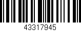 Código de barras (EAN, GTIN, SKU, ISBN): '43317945'