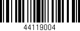 Código de barras (EAN, GTIN, SKU, ISBN): '44119004'