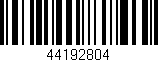 Código de barras (EAN, GTIN, SKU, ISBN): '44192804'