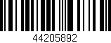 Código de barras (EAN, GTIN, SKU, ISBN): '44205892'