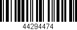 Código de barras (EAN, GTIN, SKU, ISBN): '44294474'