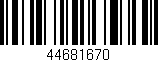 Código de barras (EAN, GTIN, SKU, ISBN): '44681670'
