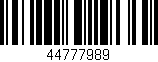 Código de barras (EAN, GTIN, SKU, ISBN): '44777989'