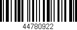 Código de barras (EAN, GTIN, SKU, ISBN): '44780922'