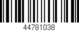 Código de barras (EAN, GTIN, SKU, ISBN): '44781038'