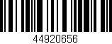 Código de barras (EAN, GTIN, SKU, ISBN): '44920656'