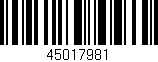 Código de barras (EAN, GTIN, SKU, ISBN): '45017981'