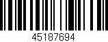 Código de barras (EAN, GTIN, SKU, ISBN): '45187694'