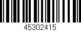 Código de barras (EAN, GTIN, SKU, ISBN): '45302415'