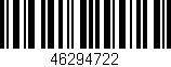 Código de barras (EAN, GTIN, SKU, ISBN): '46294722'