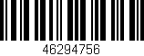 Código de barras (EAN, GTIN, SKU, ISBN): '46294756'