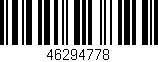 Código de barras (EAN, GTIN, SKU, ISBN): '46294778'