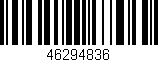 Código de barras (EAN, GTIN, SKU, ISBN): '46294836'