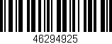 Código de barras (EAN, GTIN, SKU, ISBN): '46294925'