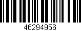 Código de barras (EAN, GTIN, SKU, ISBN): '46294956'