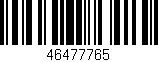 Código de barras (EAN, GTIN, SKU, ISBN): '46477765'