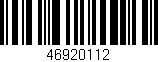 Código de barras (EAN, GTIN, SKU, ISBN): '46920112'