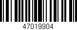 Código de barras (EAN, GTIN, SKU, ISBN): '47019904'