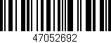 Código de barras (EAN, GTIN, SKU, ISBN): '47052692'