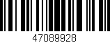 Código de barras (EAN, GTIN, SKU, ISBN): '47089928'