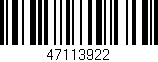 Código de barras (EAN, GTIN, SKU, ISBN): '47113922'
